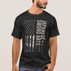 Vintage US American Flag Japanese Sword Arts T-Shirt
