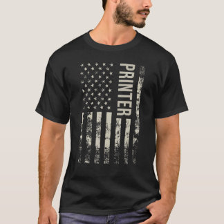 Vintage US American Flag Printer T-Shirt