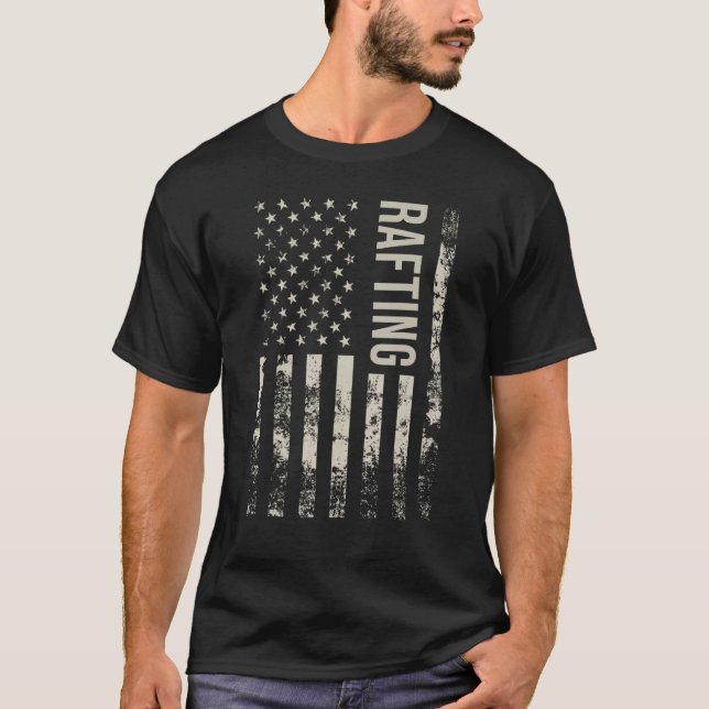 Vintage US American Flag Rafting T-Shirt (Front)