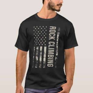 Vintage US American Flag Rock Climbing T-Shirt
