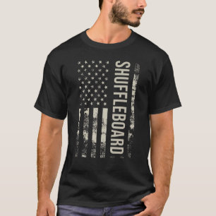 Vintage US American Flag Shuffleboard T-Shirt