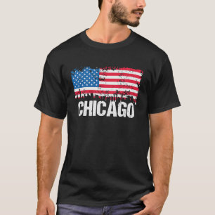 Vintage US Flag American City Chicago Illinois T-Shirt