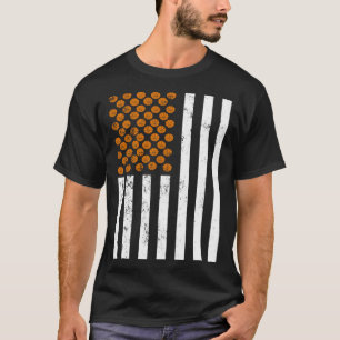 Vintage US Flag Basketball Dad Patriotic Basketbal T-Shirt