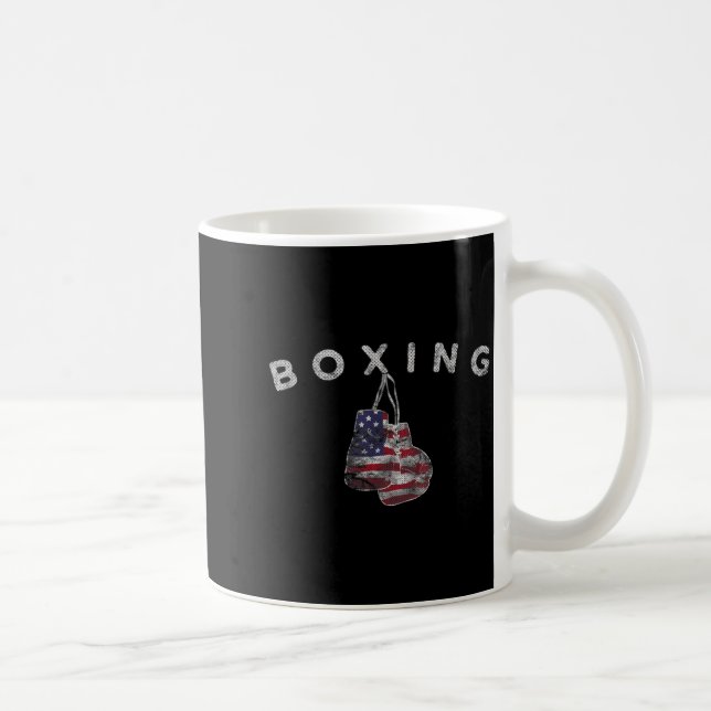 Vintage US Flag Boxing Gloves Coffee Mug (Right)
