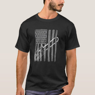Vintage US Flag Chainsaw Cute Woodworker Funny Log T-Shirt