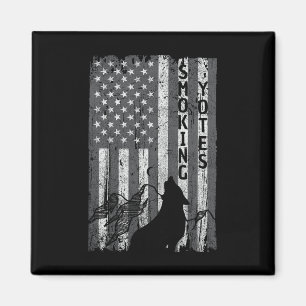 Vintage Us Flag Coyote Hunting Hunter Tee Hunters Magnet