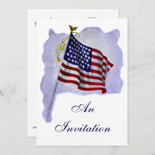 Vintage US Flag Custom Party Invitations