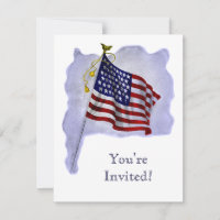 Vintage US Flag Custom Party Invitations