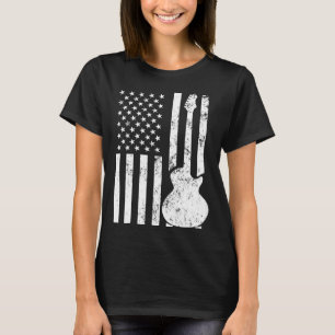 Vintage US Flag Guitar Dad Patriotic Guitarist For T-Shirt