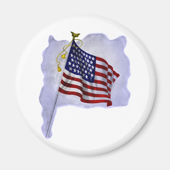 Vintage US Flag in Patriotic Colours Magnet (Front)