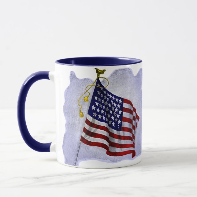 Vintage US Flag in Patriotic Colours Mug (Left)