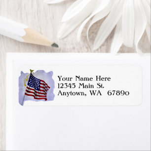 Vintage US Flag in Patriotic Custom Address Label