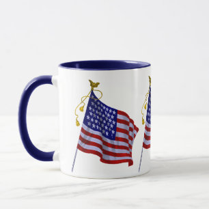 Vintage US Flag in Patriotic Red, White and Blue Mug