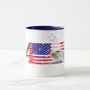 Vintage US Flag Independence Day July 4 Patriotic Mug