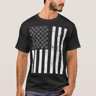 Vintage US Flag Pickleball Dad Patriotic Picklebal T-Shirt