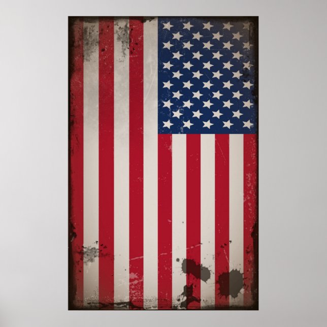 Vintage US Flag Poster (Front)