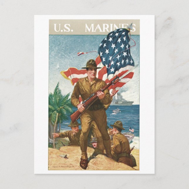 Vintage US Military Poster Tees, Cards, Gifts Postcard (Front)