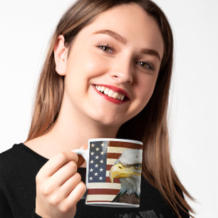 Vintage US USA Flag with American Eagle Coffee Mug