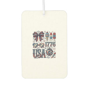 Vintage USA 1776 Patriotic Summer Shirt Design_1 Car Air Freshener