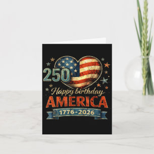 Vintage usa 250 years 1776–2026 independence day card
