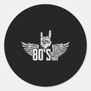 Vintage Usa 80 S Style Rock Concert Poster 80s Roc Classic Round Sticker