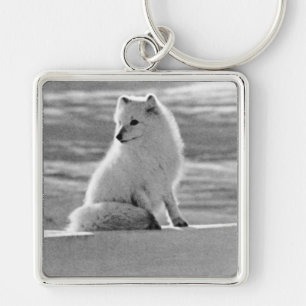 Vintage USA Alaska Arctic fox 1970 Key Ring