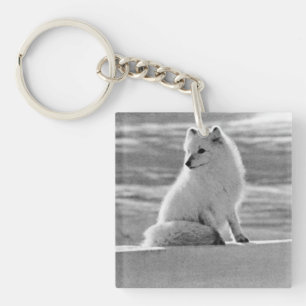 Vintage USA Alaska Arctic fox Key Ring