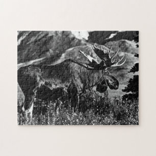 Vintage USA Alaska bull moose 1970 Jigsaw Puzzle