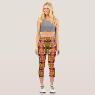 Vintage USA Alaska eskimo and his kayak Capri Leggings