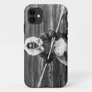 Vintage USA Alaska eskimo and his kayak iPhone 11 Case