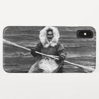 Vintage USA Alaska eskimo and his kayak iPhone XS Max Case