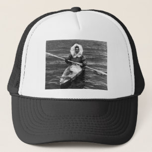 Vintage USA Alaska eskimo and his kayak Trucker Hat