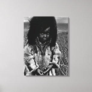 Vintage USA Alaska eskimo boy Canvas Print