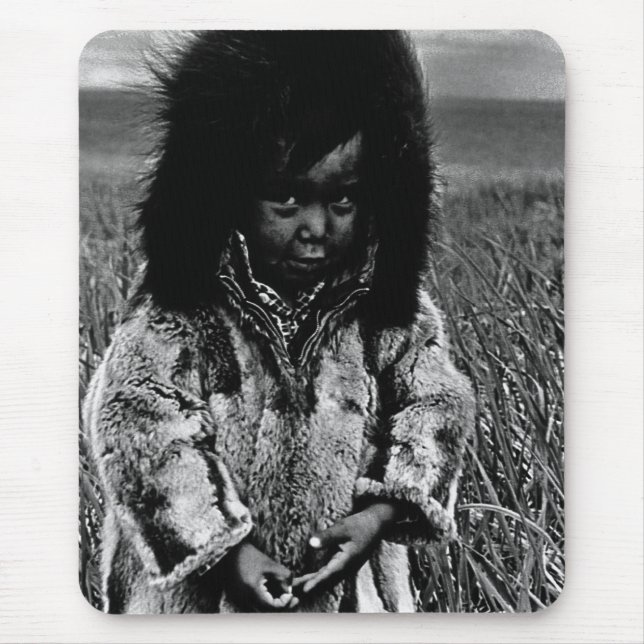 Vintage USA Alaska Eskimo boy Mouse Mat (Front)