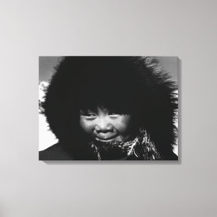 Vintage USA Alaska eskimo child Canvas Print