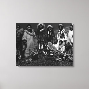 Vintage USA Alaska Eskimo dancers Canvas Print