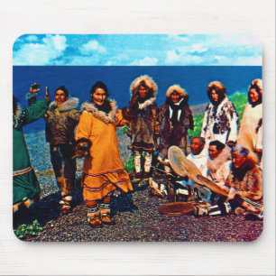 Vintage USA Alaska Eskimo dancers Mouse Mat