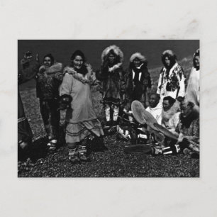 Vintage USA Alaska Eskimo dancers Postcard