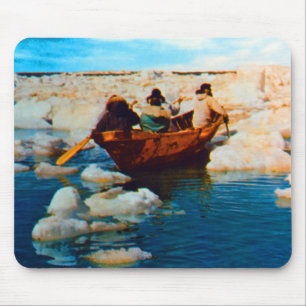 Vintage USA Alaska Eskimo hunters Mouse Mat