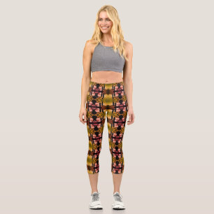 Vintage USA Alaska float plane fishing Capri Leggings