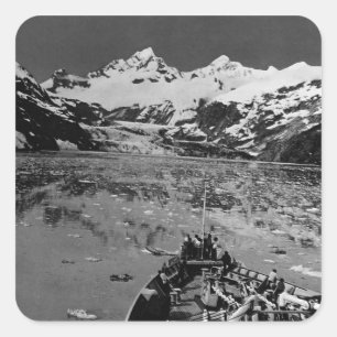 Vintage USA Alaska glacier bay national monument Square Sticker