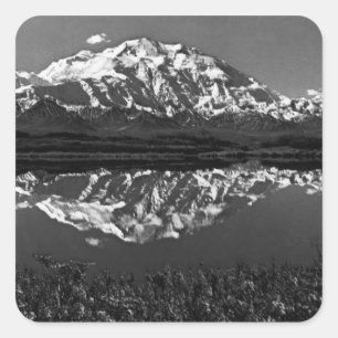 Vintage USA Alaska magnificent mt mckinley 1970 Square Sticker