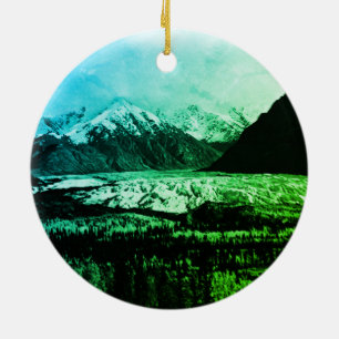 Vintage USA Alaska Matanuska glacier Ceramic Tree Decoration