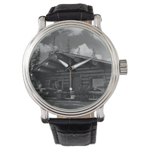 Vintage USA Alaska Modern alaskan log cabin Watch