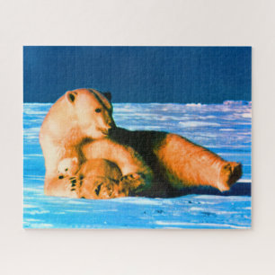 Vintage USA Alaska mother polar bear Jigsaw Puzzle