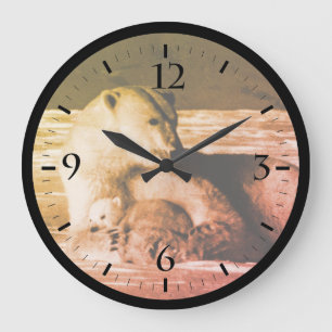 Vintage USA Alaska mother polar bear Watch Large C Large Clock