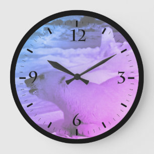 Vintage USA Alaska polar bear Case-Mate iPhone Cas Large Clock