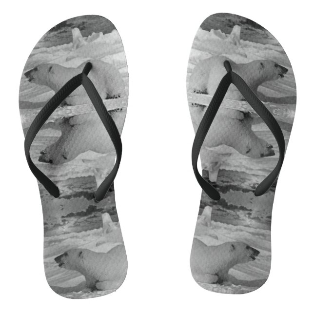 Vintage USA Alaska polar bear Flip Flops (Footbed)