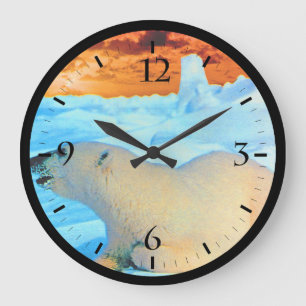 Vintage USA Alaska polar bear Large Clock