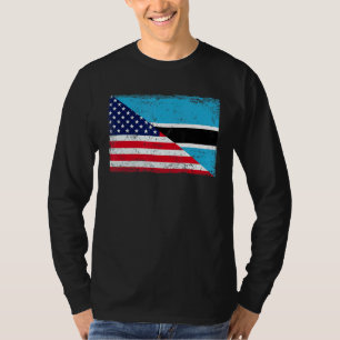 Vintage Usa American Botswana Flag Patriotic T-Shirt